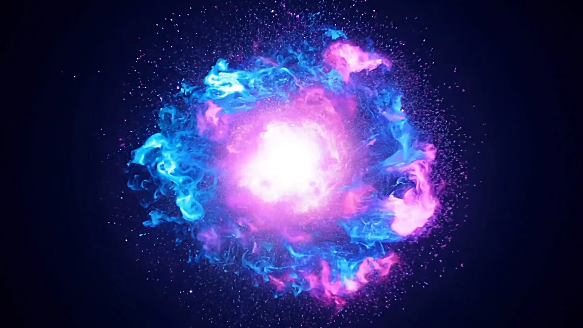 Vibrant Pink and Blue Nebula Overlay for Space-Themed Videos